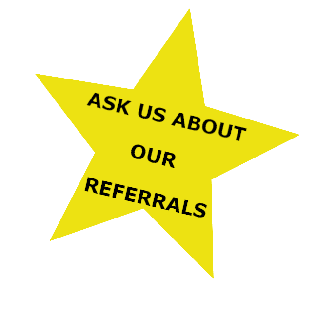 star with ask us about our referrals